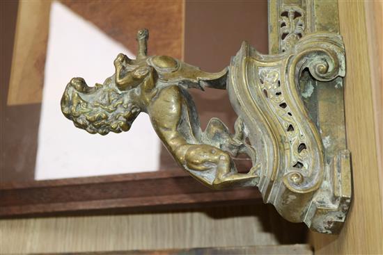 A bronze Lion mounted fender length 95cm